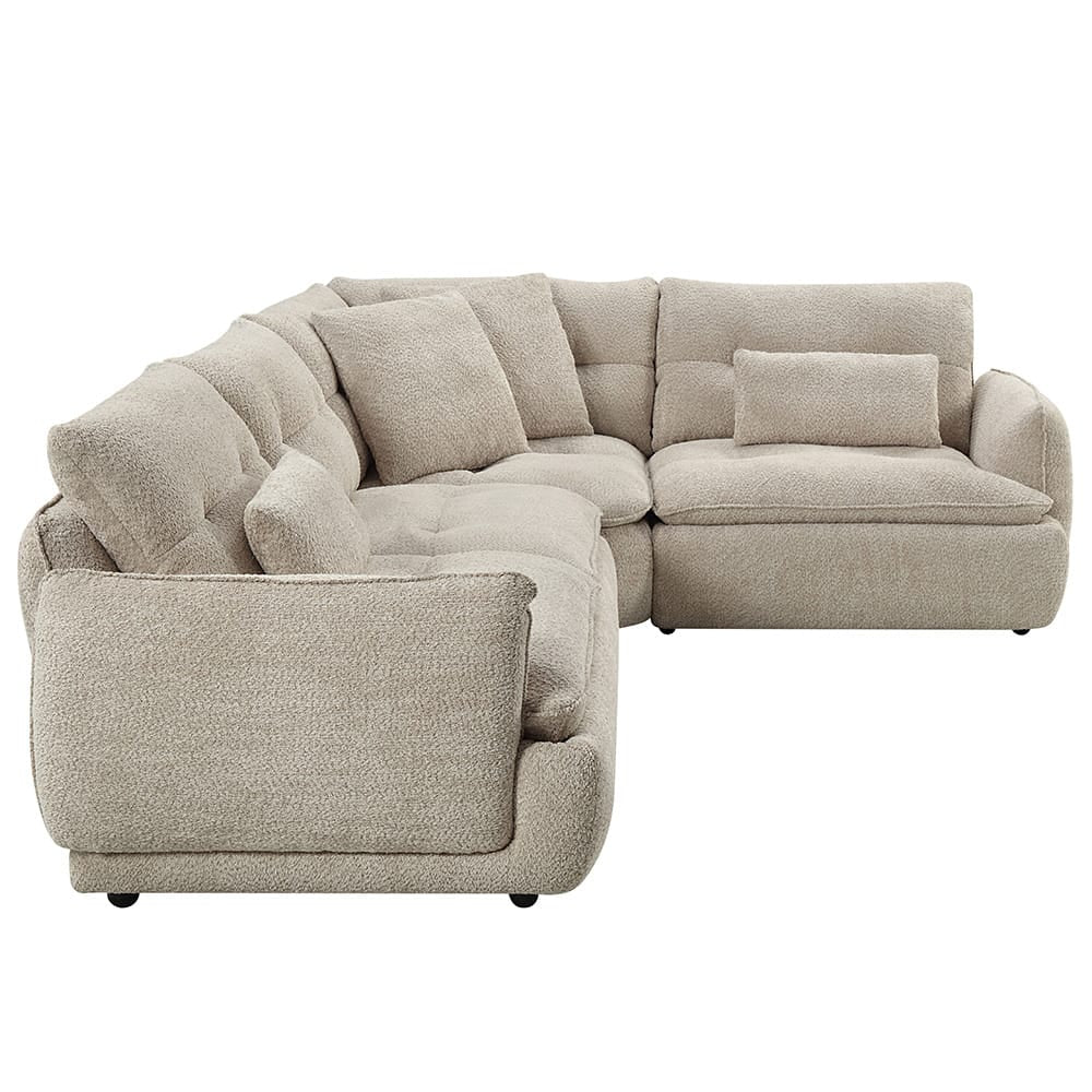ACME Furniture - Jonina - Sectional Sofa w/4 Pillows - Beige Chenille - LV04840 view 3
