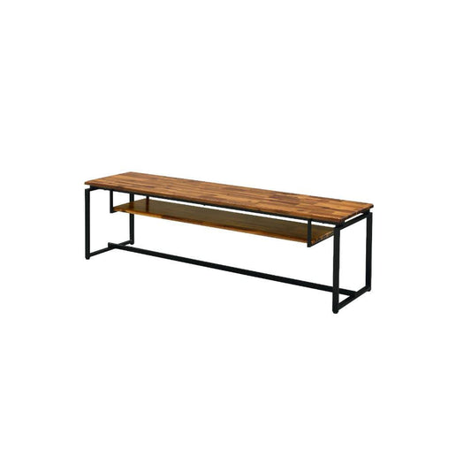 ACME Furniture - Jurgen - TV Stand - Oak & Black Metal - 91375 view 1