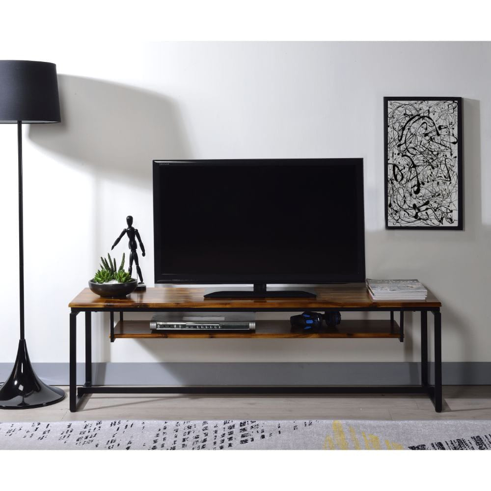 ACME Furniture - Jurgen - TV Stand - Oak & Black Metal - 91375 view 3