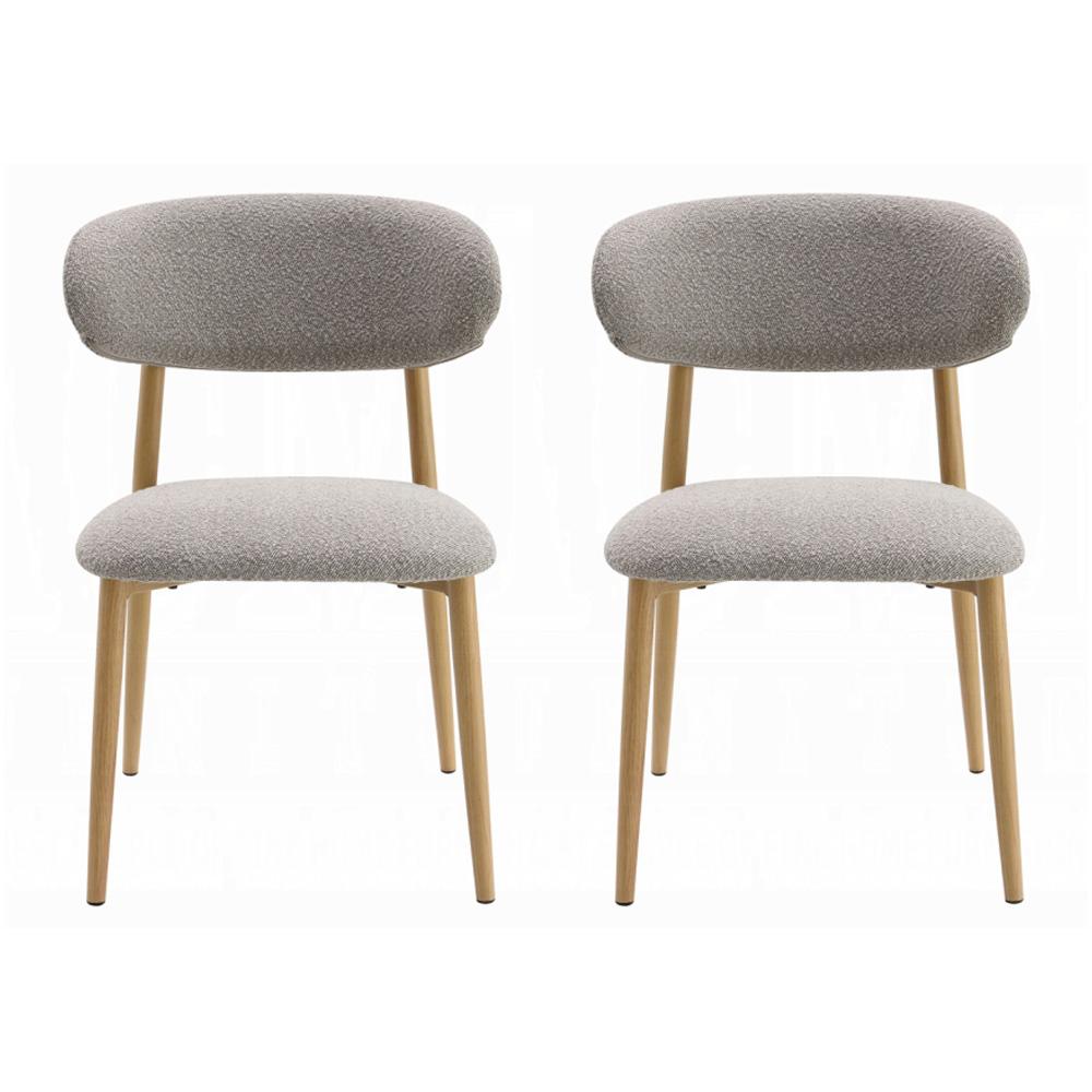 ACME Furniture - Kacey Side Chair (Set of 2) - Gray Boucle & Natural Finish - DN03716 view 1
