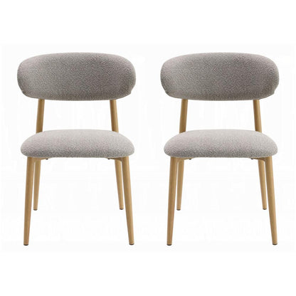 ACME Furniture - Kacey Side Chair (Set of 2) - Gray Boucle & Natural Finish - DN03716 view 1