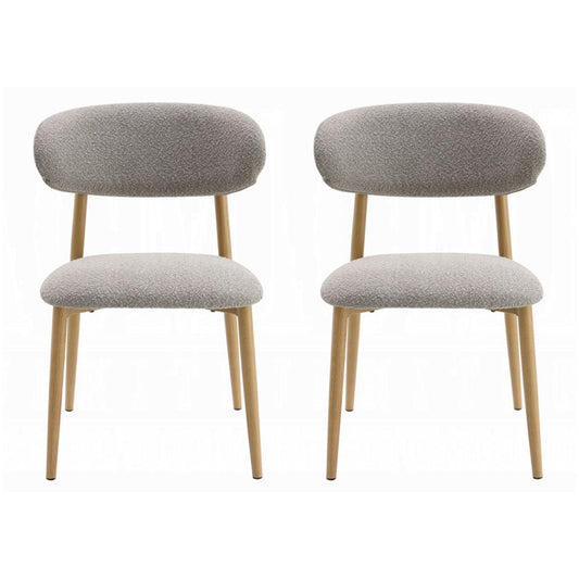 ACME Furniture - Kacey Side Chair (Set of 2) - Gray Boucle & Natural Finish - DN03716 view 1