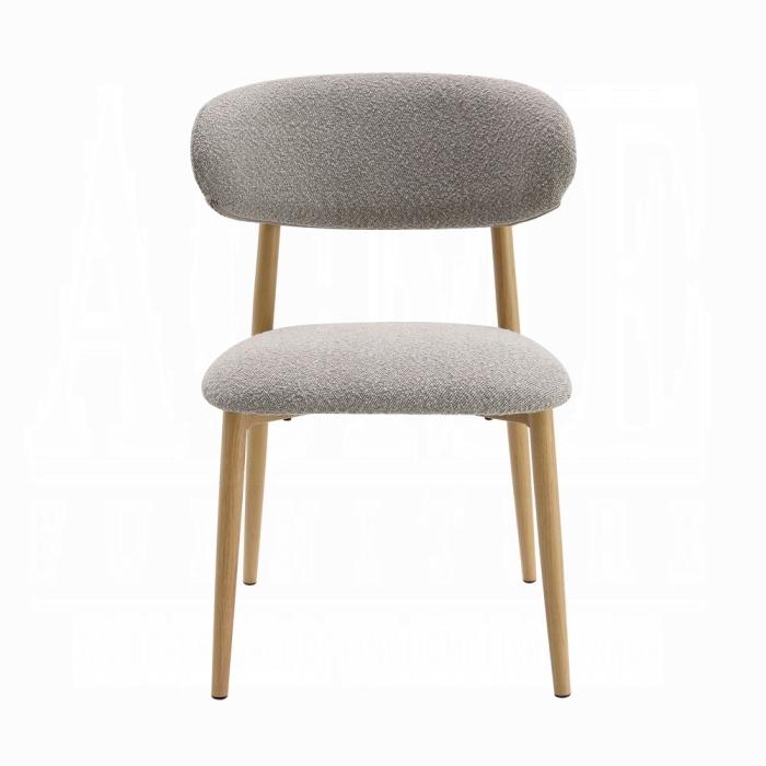 ACME Furniture - Kacey Side Chair (Set of 2) - Gray Boucle & Natural Finish - DN03716 view 2