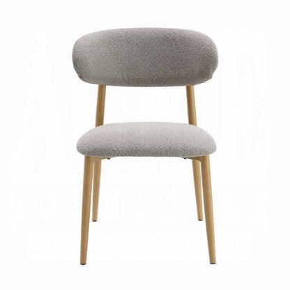 ACME Furniture - Kacey Side Chair (Set of 2) - Gray Boucle & Natural Finish - DN03716 view 2