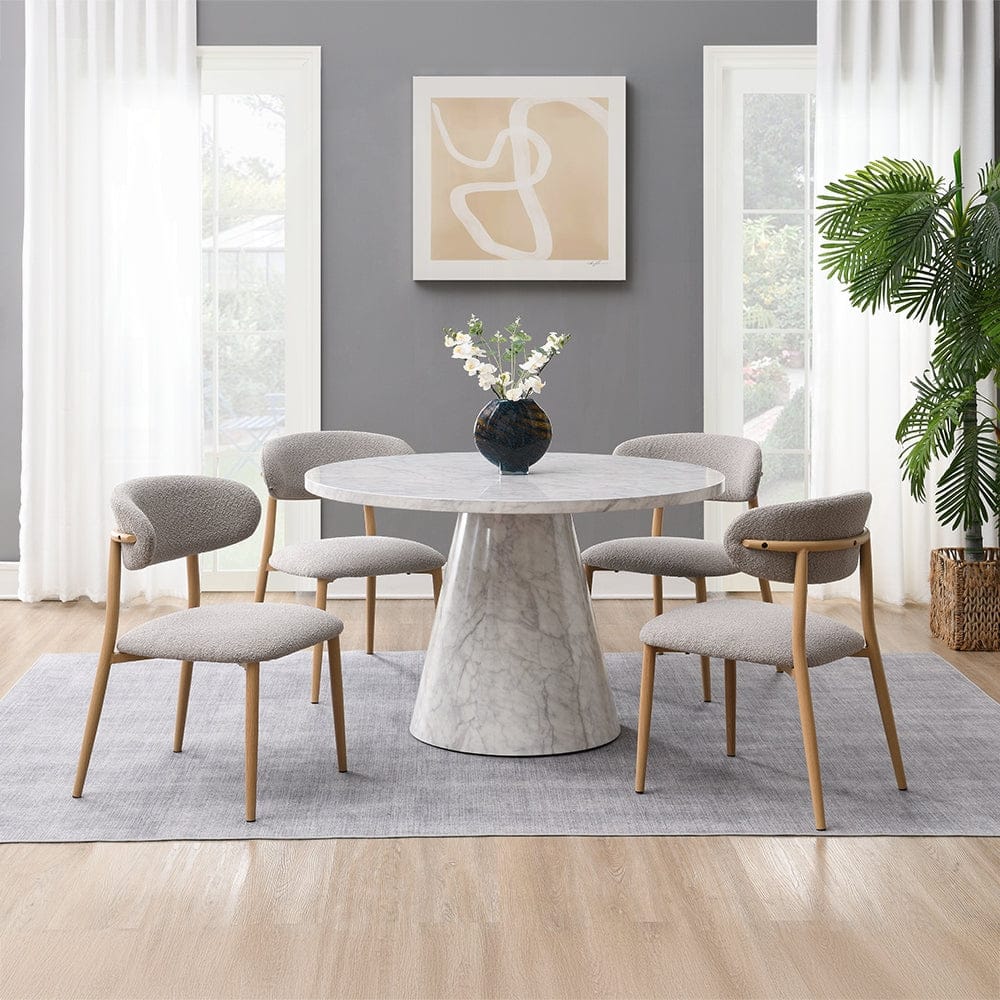 ACME Furniture - Kacey Side Chair (Set of 2) - Gray Boucle & Natural Finish - DN03716 view 6