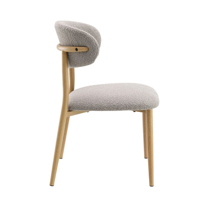 ACME Furniture - Kacey - Side Chair (Set of 2) - Gray Boucle & Natural  - DN03716A view 3