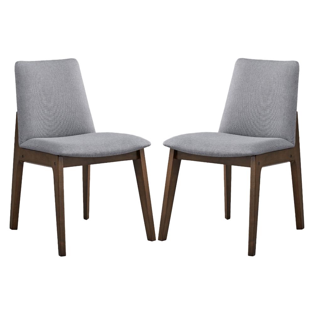 ACME Furniture - kaela Side Chair (Set of 2) - Light Gray Fabric & Walnut Finish - DN02926 view 1