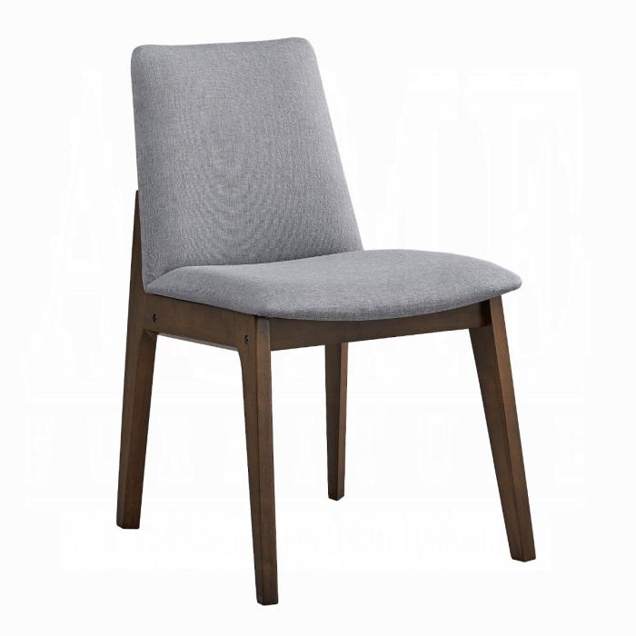 ACME Furniture - kaela Side Chair (Set of 2) - Light Gray Fabric & Walnut Finish - DN02926 view 2