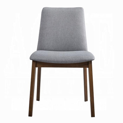 ACME Furniture - kaela Side Chair (Set of 2) - Light Gray Fabric & Walnut Finish - DN02926 view 3