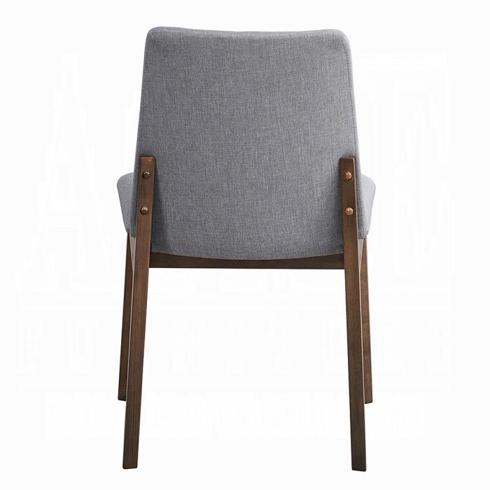 ACME Furniture - kaela Side Chair (Set of 2) - Light Gray Fabric & Walnut Finish - DN02926 view 5