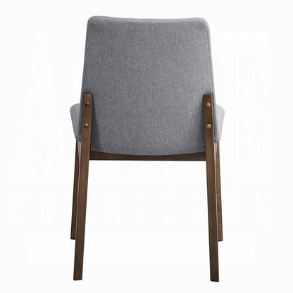 ACME Furniture - kaela Side Chair (Set of 2) - Light Gray Fabric & Walnut Finish - DN02926 view 5