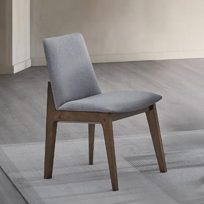 ACME Furniture - kaela Side Chair (Set of 2) - Light Gray Fabric & Walnut Finish - DN02926 view 6
