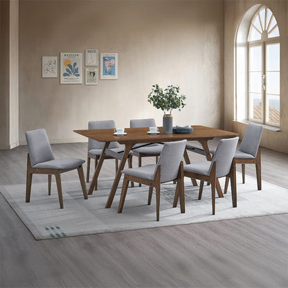 ACME Furniture - kaela Side Chair (Set of 2) - Light Gray Fabric & Walnut Finish - DN02926 view 7