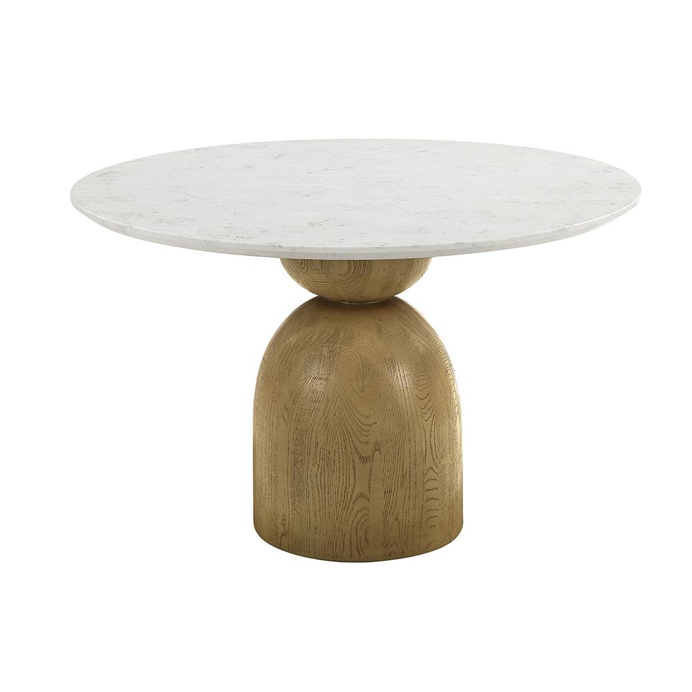ACME Furniture - Kala Round Dining Table w/Marble Top - Natural Marble Top & Oak Finish - DN02390 view 1