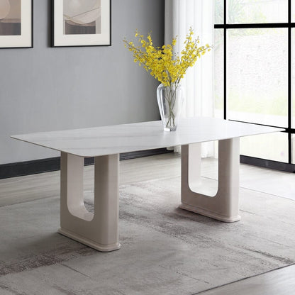 ACME Furniture - Kalam Dining Table - Ceramic Top & Beige Finish - DN02705 view 4