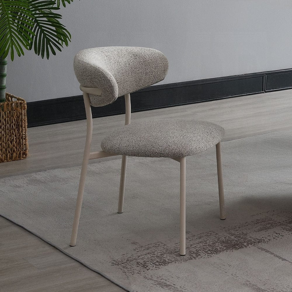 ACME Furniture - Kalam Side Chair (Set of 2) - Gray Fabric & Beige Finish - DN02706 view 5
