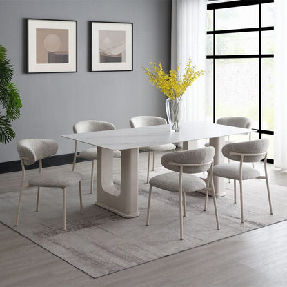 ACME Furniture - Kalam Side Chair (Set of 2) - Gray Fabric & Beige Finish - DN02706 view 6