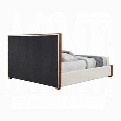 ACME Furniture - Kaleea Queen Bed - Beige Chenille & Walnut - BD02468Q view 4