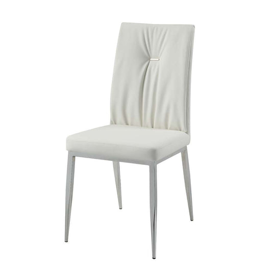 ACME Furniture - Kamaile Side Chair (Set of 2) - Beige Synthetic Leather & Chrome - DN02134 view 1