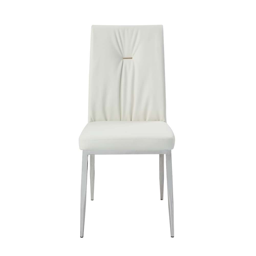 ACME Furniture - Kamaile Side Chair (Set of 2) - Beige Synthetic Leather & Chrome - DN02134 view 2