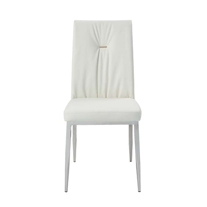 ACME Furniture - Kamaile Side Chair (Set of 2) - Beige Synthetic Leather & Chrome - DN02134 view 2
