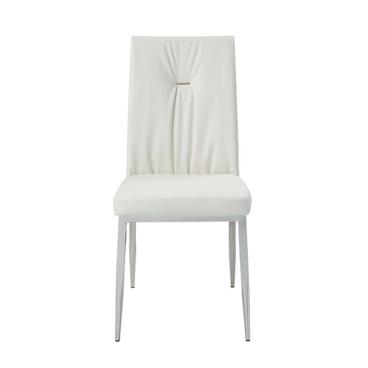 ACME Furniture - Kamaile Side Chair (Set of 2) - Beige Synthetic Leather & Chrome - DN02134 view 2