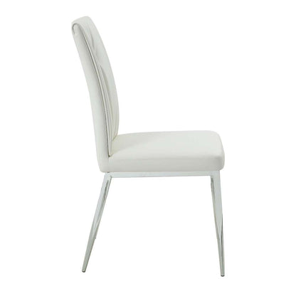 ACME Furniture - Kamaile Side Chair (Set of 2) - Beige Synthetic Leather & Chrome - DN02134 view 3