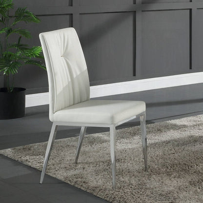 ACME Furniture - Kamaile Side Chair (Set of 2) - Beige Synthetic Leather & Chrome - DN02134 view 6
