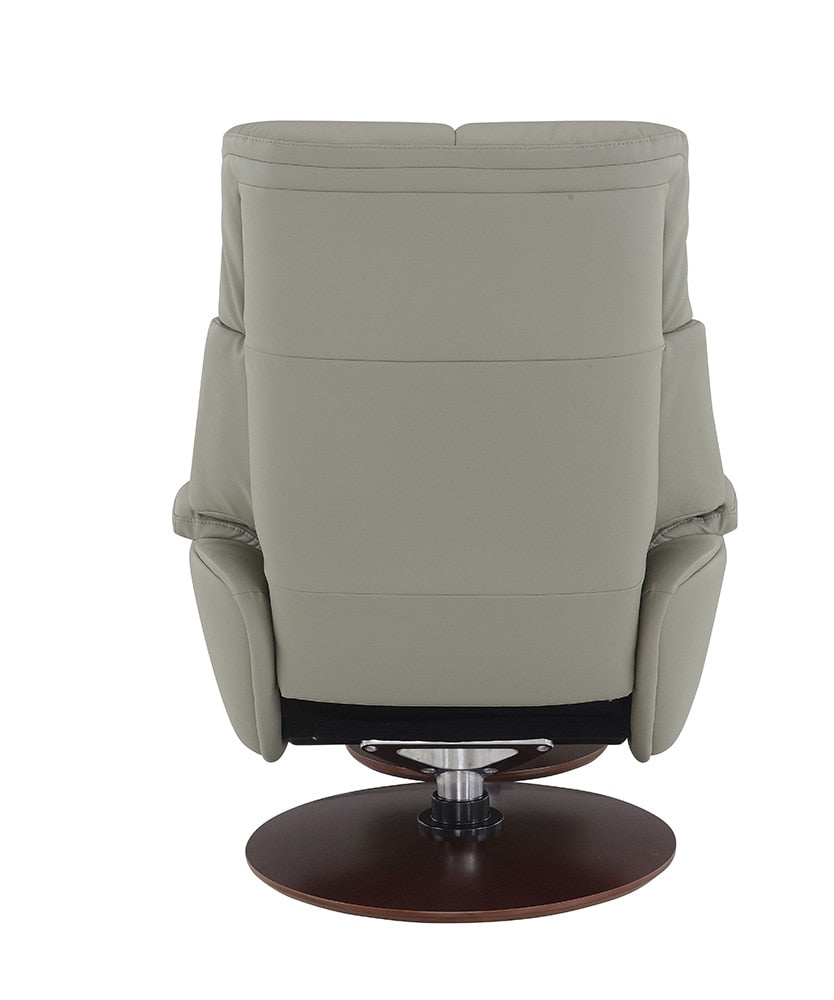 ACME Furniture - Kandoro Accent Chair w/Swivel & Ottoman - Gray Top Grain Leather Leather & Brown Base Finish - AC02991 veiw 7