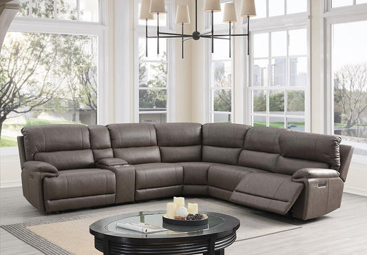ACME Furniture - Kantu Motion Sectional Sofa - Brown Synthetic Leather - LV04270 veiw 1