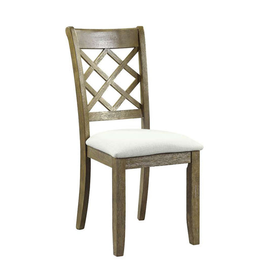 ACME Furniture - Karsen Side Chair (Set of 2) - Beige Linen & Rustic Oak - DN01450 view 1