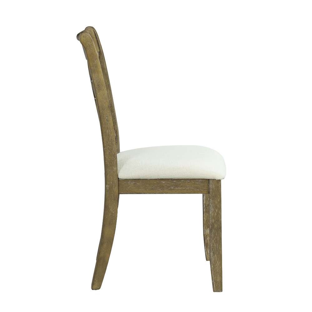 ACME Furniture - Karsen Side Chair (Set of 2) - Beige Linen & Rustic Oak - DN01450 view 3