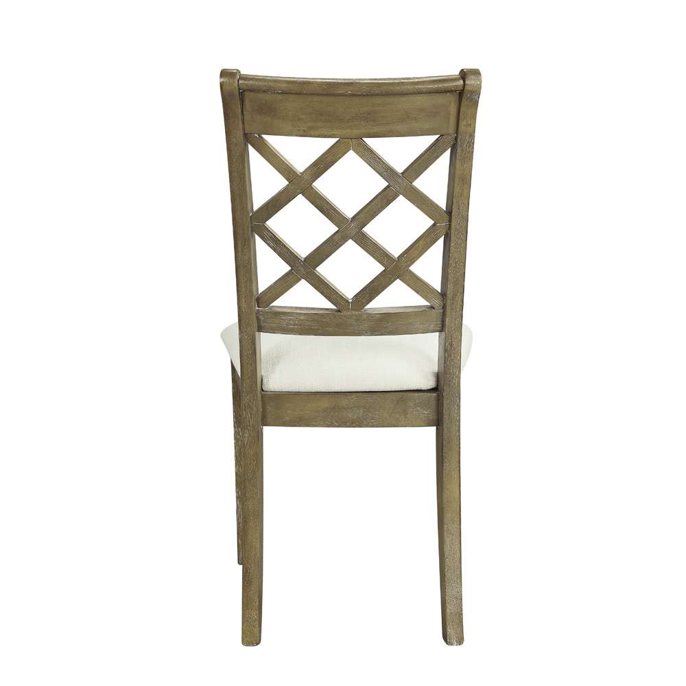ACME Furniture - Karsen Side Chair (Set of 2) - Beige Linen & Rustic Oak - DN01450 view 4