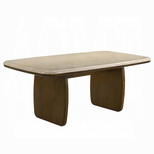 ACME Furniture - Kasha - Dining Table w/Natural Marble Top - Natural Marble & Vintage Oak  - DN04665 view 1