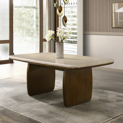 ACME Furniture - Kasha - Dining Table w/Natural Marble Top - Natural Marble & Vintage Oak  - DN04665 view 5
