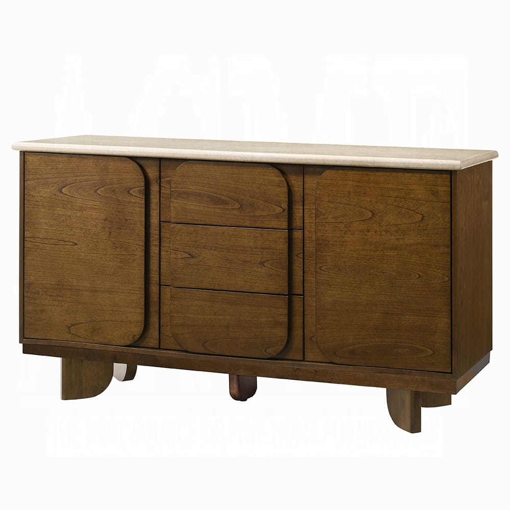ACME Furniture - Kasha - Server w/Natural Marble Top - Natural Marble & Vintage Oak  - DN04668 view 1
