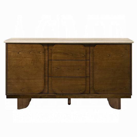 ACME Furniture - Kasha - Server w/Natural Marble Top - Natural Marble & Vintage Oak  - DN04668 view 2