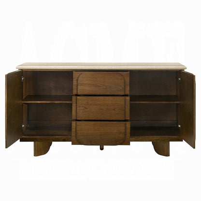 ACME Furniture - Kasha - Server w/Natural Marble Top - Natural Marble & Vintage Oak  - DN04668 view 3