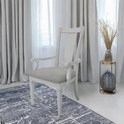 ACME Furniture - Katia Arm Chair (Set of 2) - Light Gray Linen & Weathered White - DN02488 veiw 1