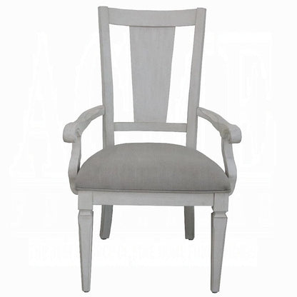 ACME Furniture - Katia Arm Chair (Set of 2) - Light Gray Linen & Weathered White - DN02488 veiw 3