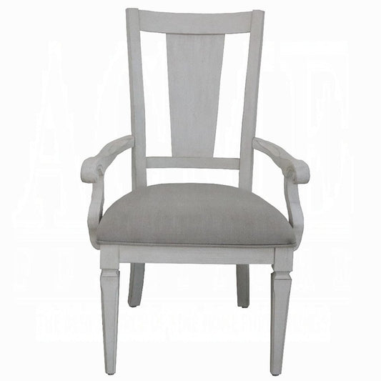 ACME Furniture - Katia Arm Chair (Set of 2) - Light Gray Linen & Weathered White - DN02488 veiw 3