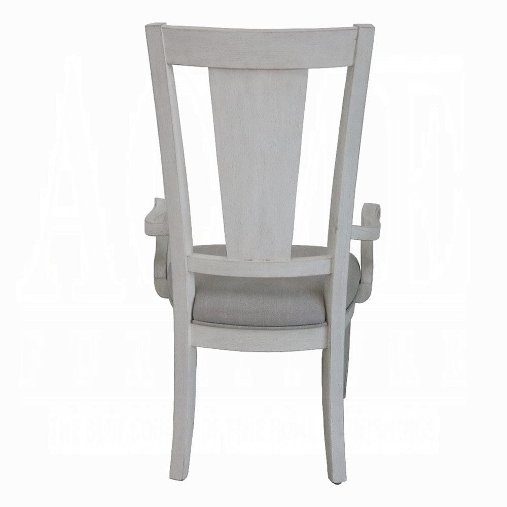 ACME Furniture - Katia Arm Chair (Set of 2) - Light Gray Linen & Weathered White - DN02488 veiw 5
