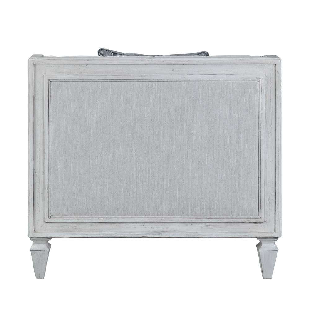 ACME Furniture - Katia Chair w/Pillow - Light Gray Linen & Weathered White - LV01051 veiw 4