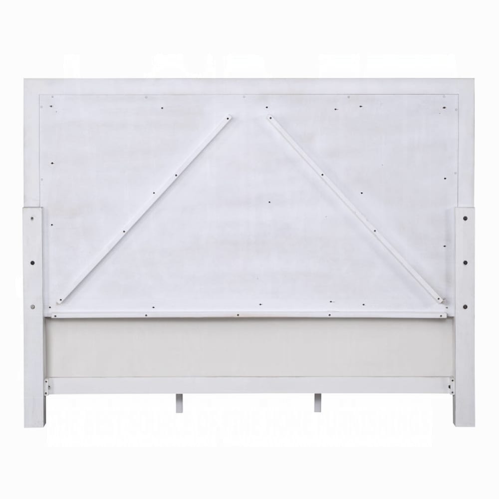 ACME Furniture - Katia Eastern King Bed - Light Gray Linen - Rustic Gray & Weathered White - BD00659EK view 5