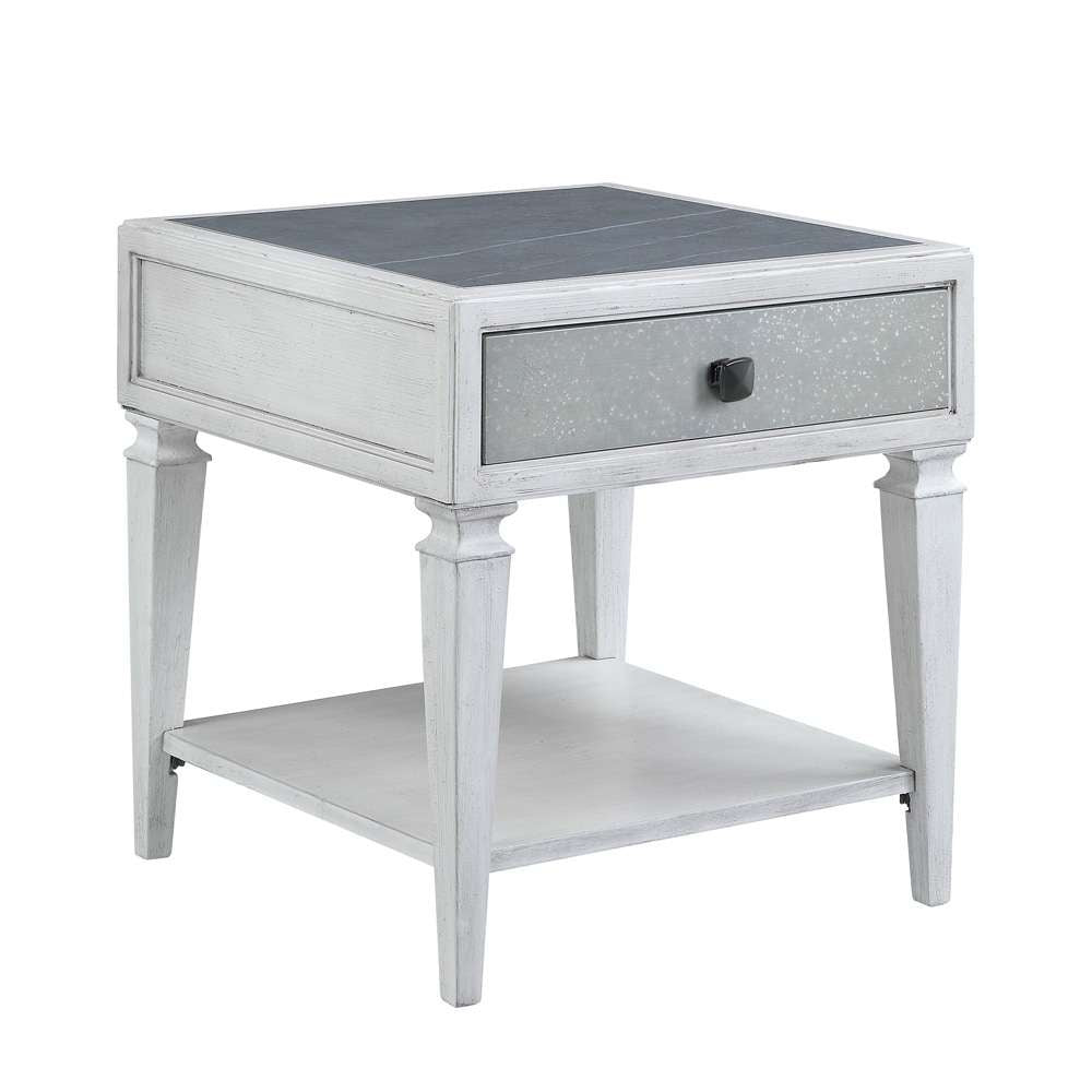 ACME Furniture - Katia End Table - Rustic Gray & Weathered White - LV01053 veiw 1