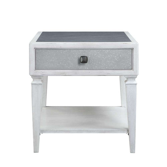 ACME Furniture - Katia End Table - Rustic Gray & Weathered White - LV01053 veiw 2