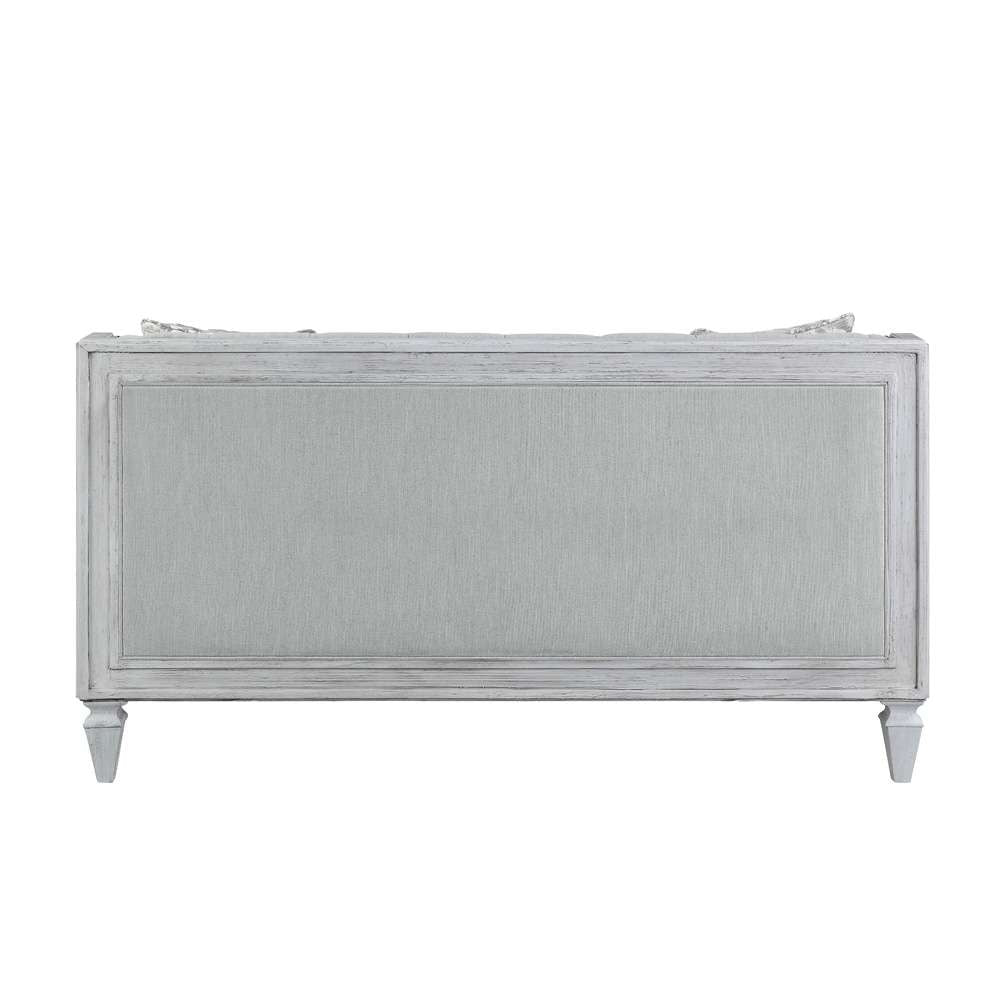 ACME Furniture - Katia Loveseat w/2 Pillows - Light Gray Linen & Weathered White - LV01050 view 4