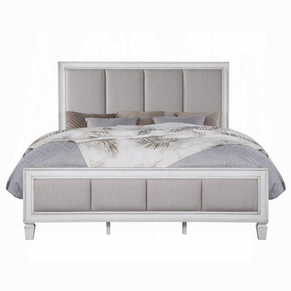 ACME Furniture - Katia Queen Bed - Light Gray Linen - Rustic Gray & Weathered White - BD00660Q view 2