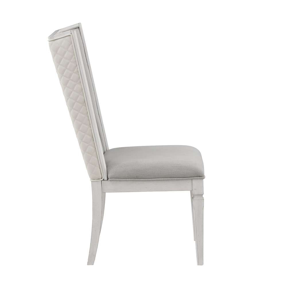 ACME Furniture - Katia Side Chair (Set of 2) - Light Gray Linen & Weathered White - DN02274 view 3