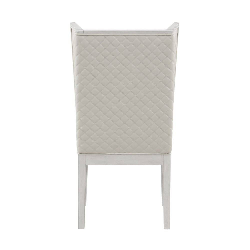 ACME Furniture - Katia - Uphostered Side Chair (Set of 2) - Light Gray Linen & Weathered White  - DN02275 view 4